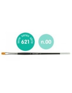 PAQ 6 PINCEL SINTETICO PLANO Nº 0 SERIE 621 MANGO CORTO